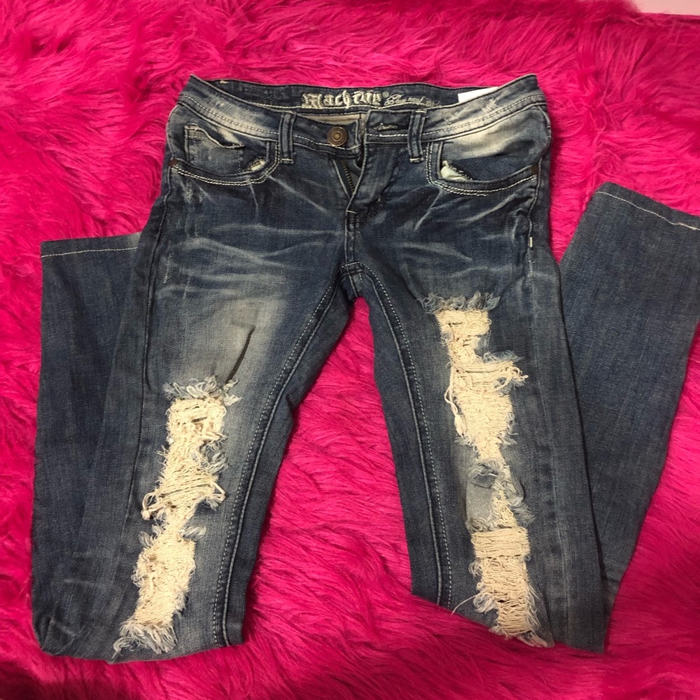 Low waist ripped skinny jeans